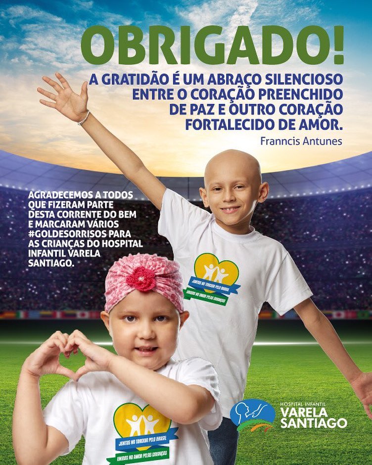 Diretoria do Hospital Infantil Varela Santiago agradece participação da população na campanha "Gol de Sorrisos"