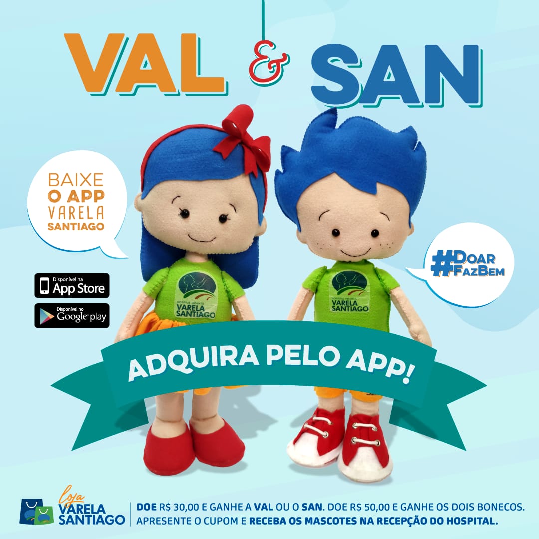 Val e San estão disponíveis no aplicativo Varela Santiago. Adquira o seu!