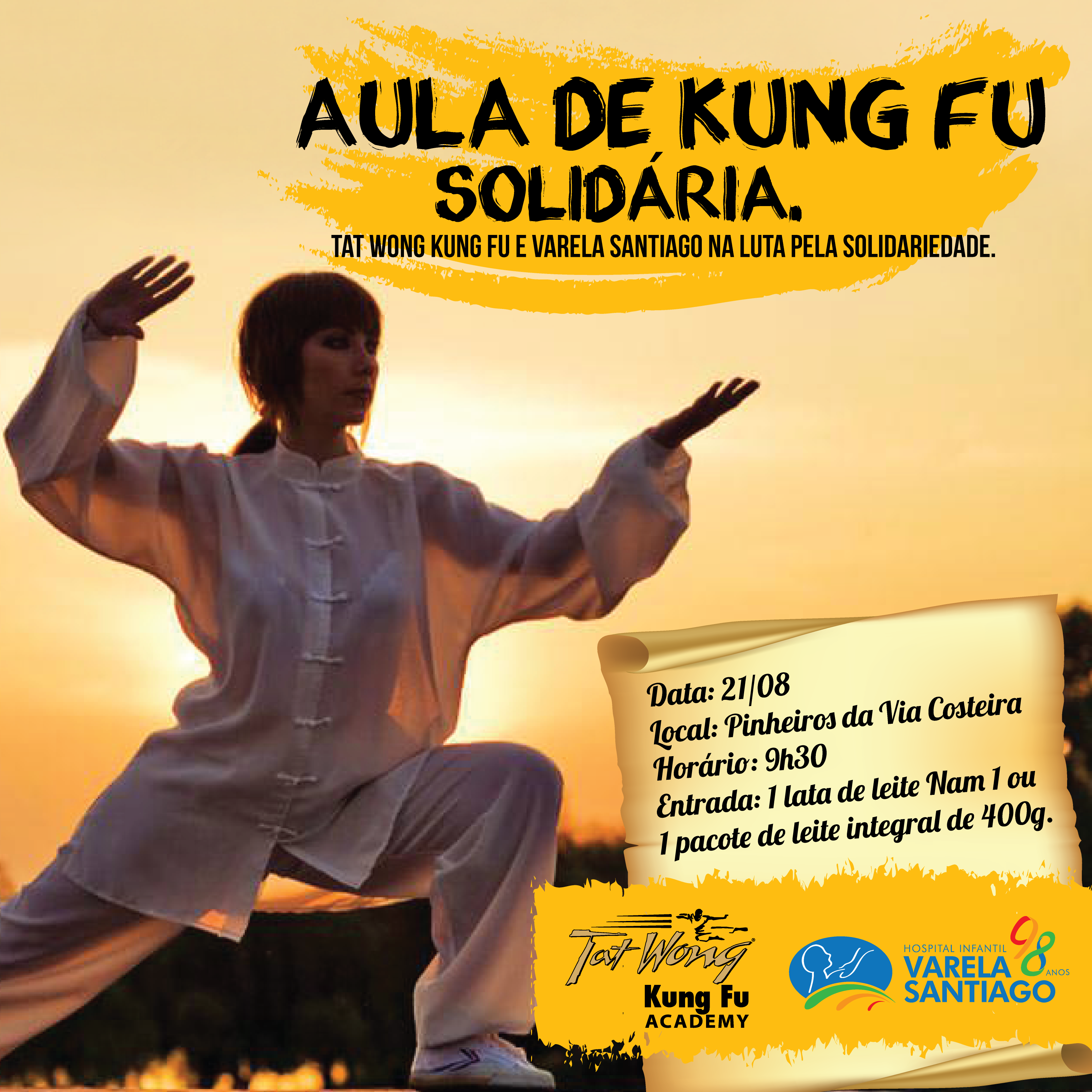 Tat Wong Kung Fu promove aula solidária em prol do Varela Santiago